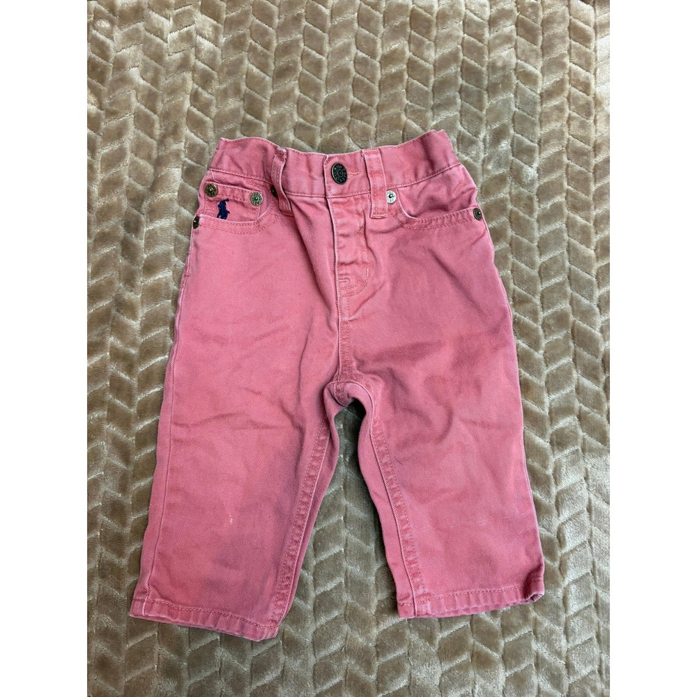 Polo Ralph Lauren Pants 6M Coral Pink Authentic Dungarees Preppy Cotton Twill